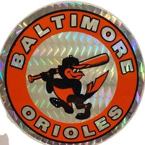 Vintage 1990s Baltimore Orioles Holographic Sticker Vintage Baseball Collectible